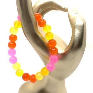 [Swirl] Stretchy Elastic Pretty Glass Beaded Bracelet
